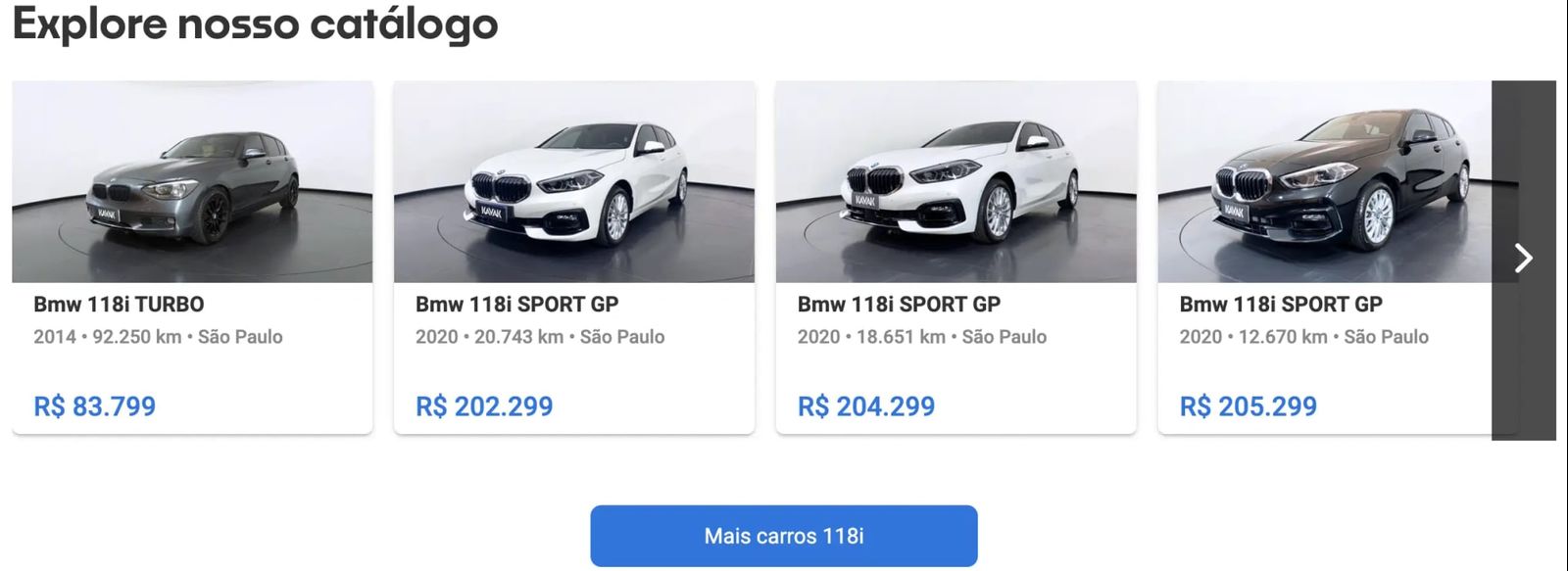 Preços do BMW 118i