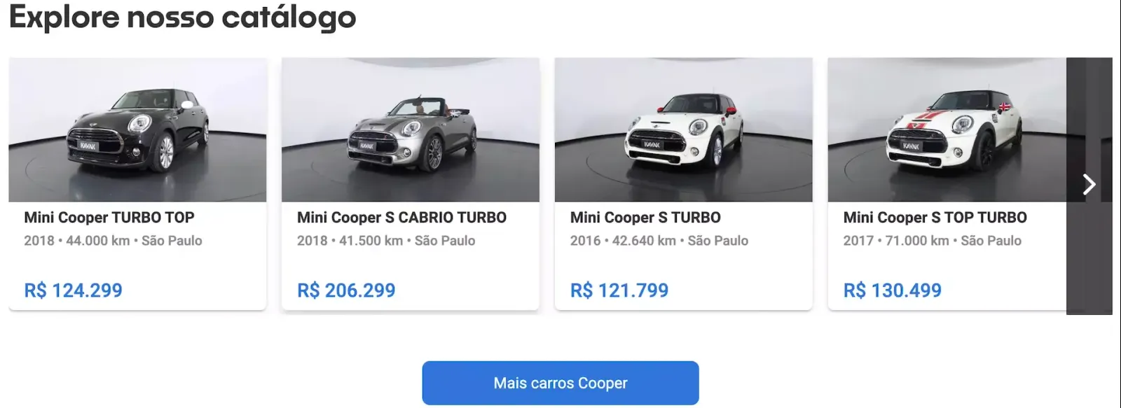 Mini Cooper preço