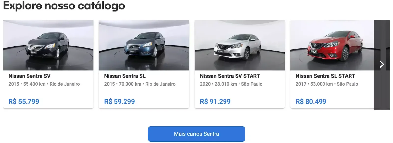 Nissan Sentra preço