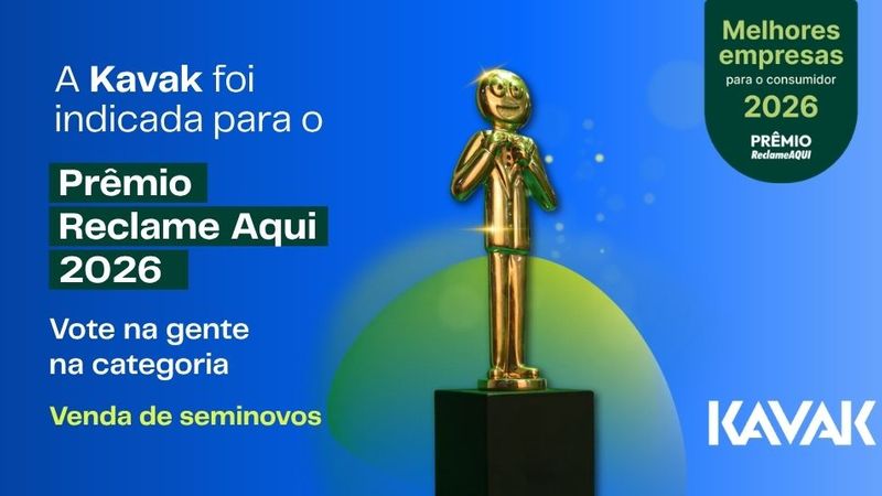 Kavak concorre ao Prêmio Reclame AQUI 2026! Veja como votar